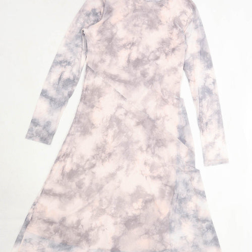Primark Womens Size 12 Abstract Grey Maxi Dress (Regular)