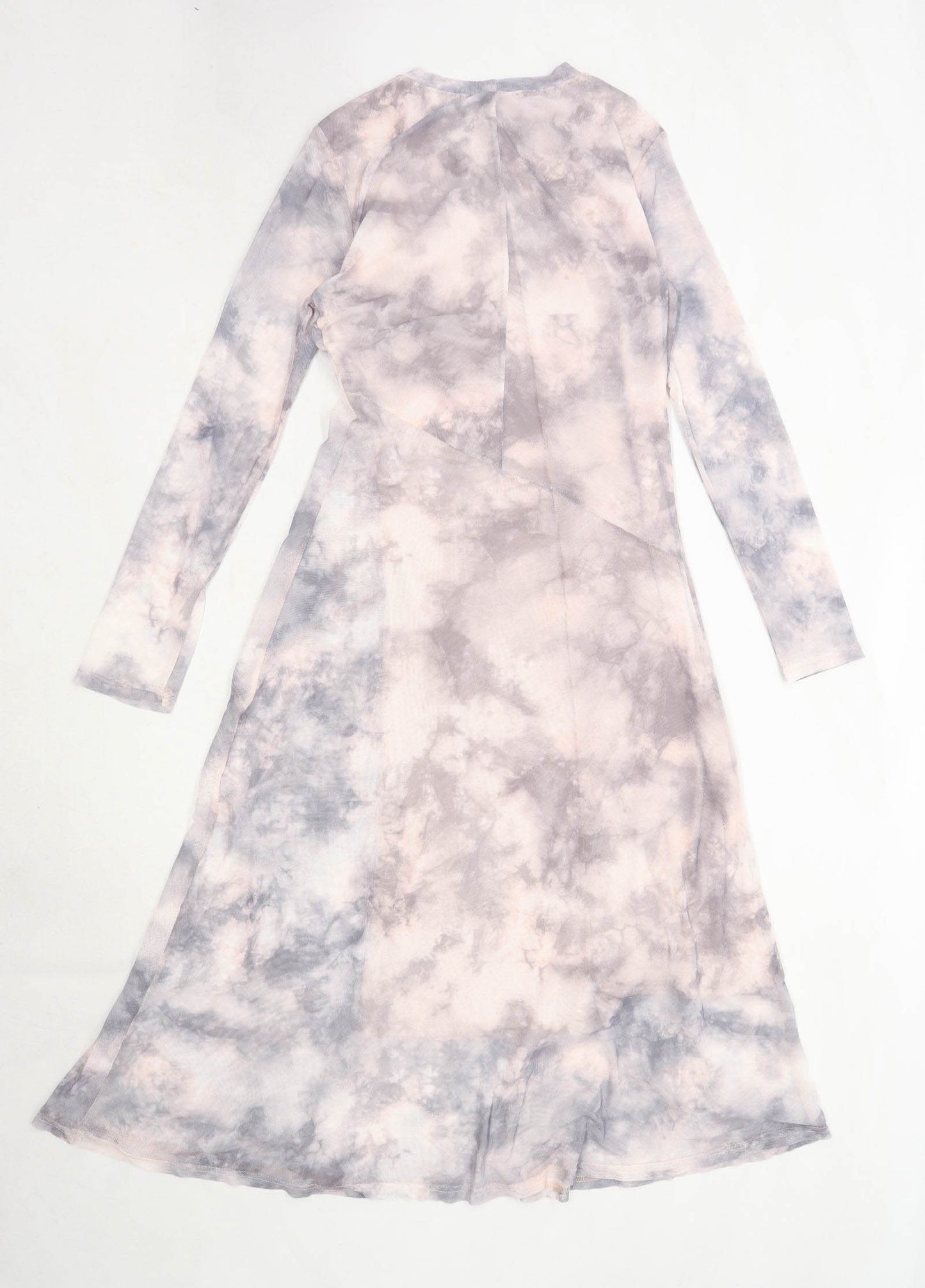 Primark Womens Size 12 Abstract Grey Maxi Dress (Regular)