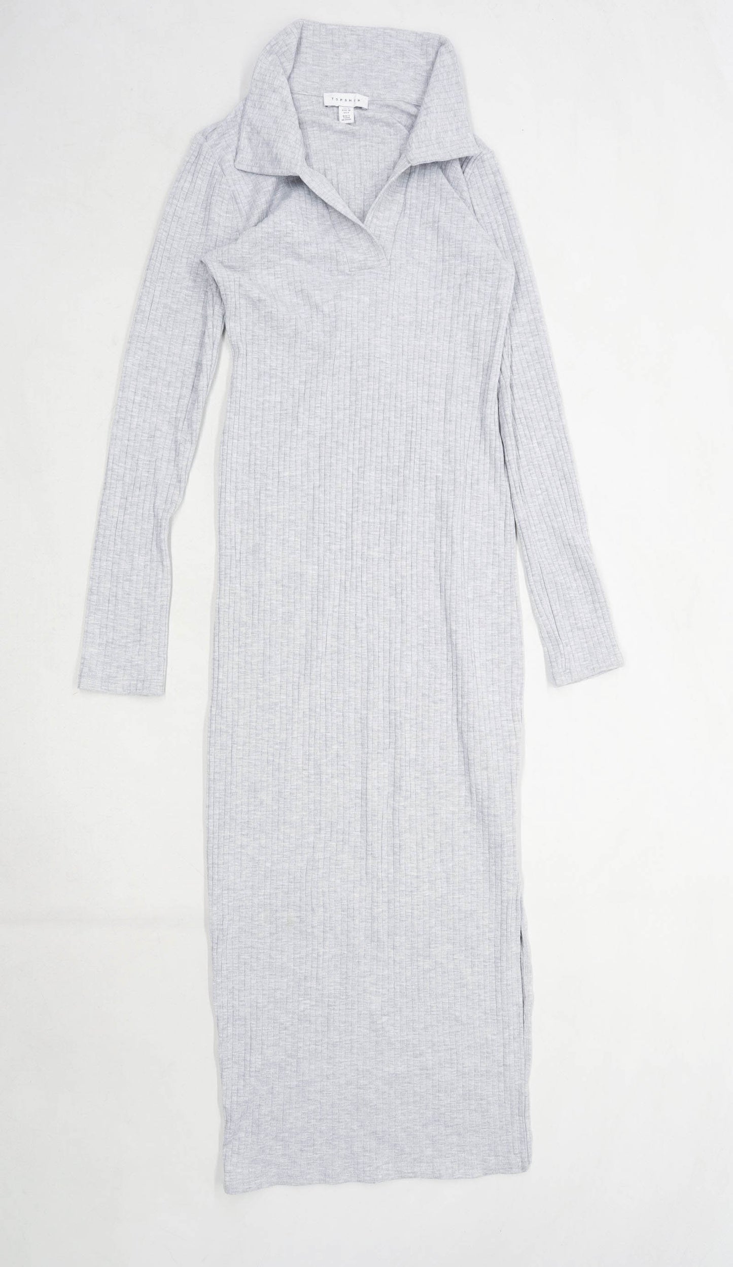 Topshop Womens Size 10 Elastane Blend Grey Maxi Dress (Regular)