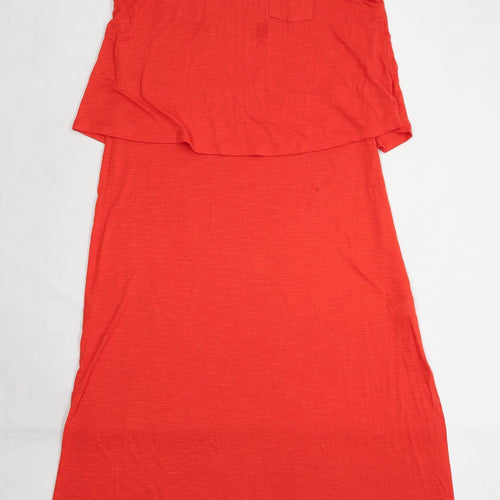 Next Womens Size 16 Red Maxi Dress (Regular)