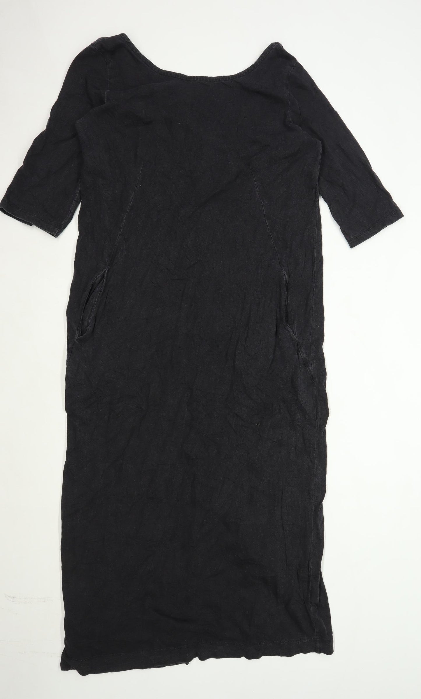 Preworn Womens Size M Cotton Blend Black Maxi Dress (Regular)