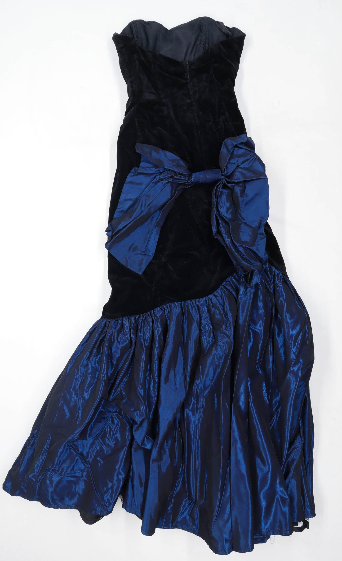 Laura Ashley Womens Size 12 Textured Cotton Blend Sweetheart Black Velvet Maxi Dress (Regular)