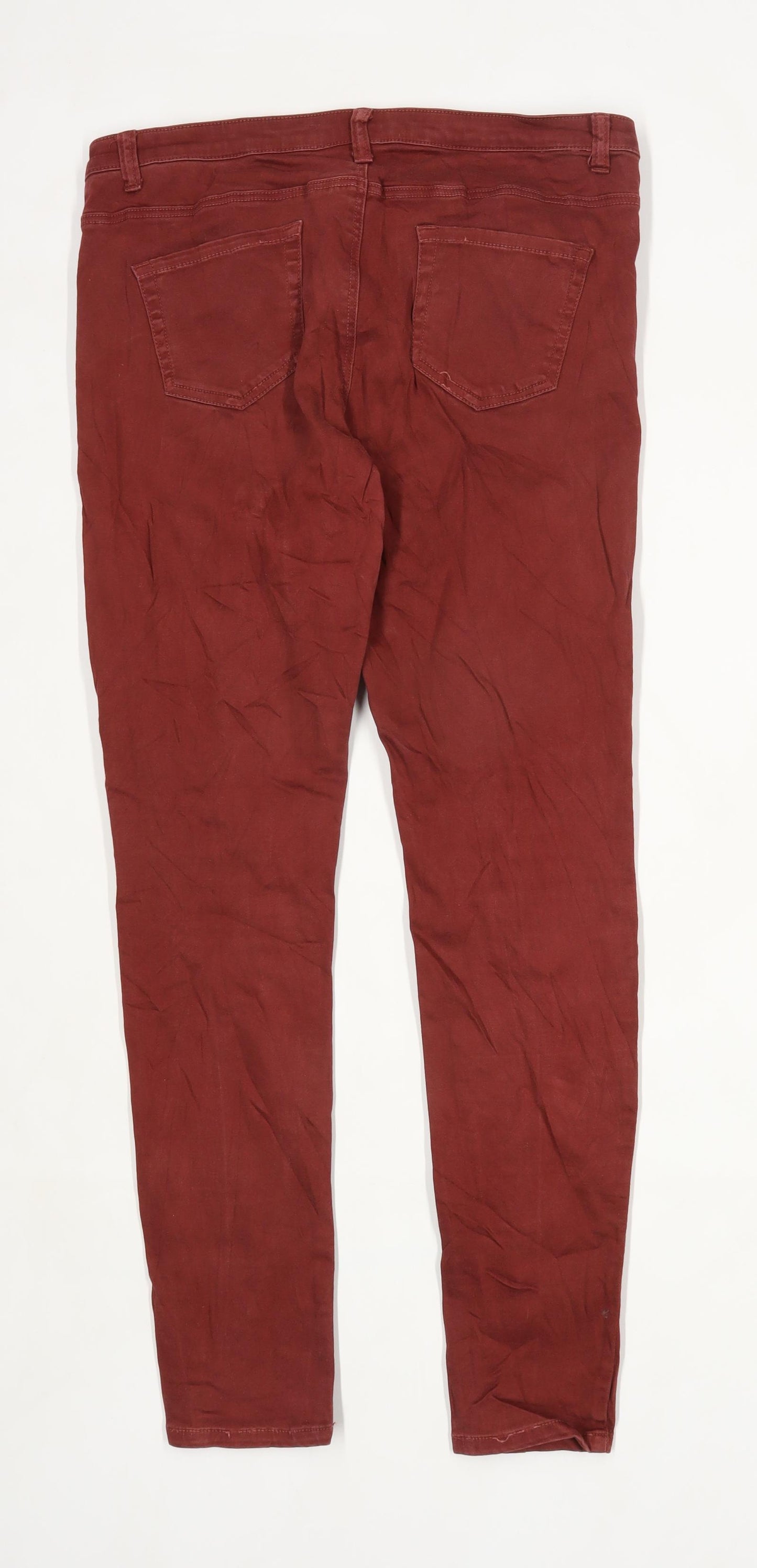 Womens Denim Co Red Cotton Blend Jeans Size 12/L27