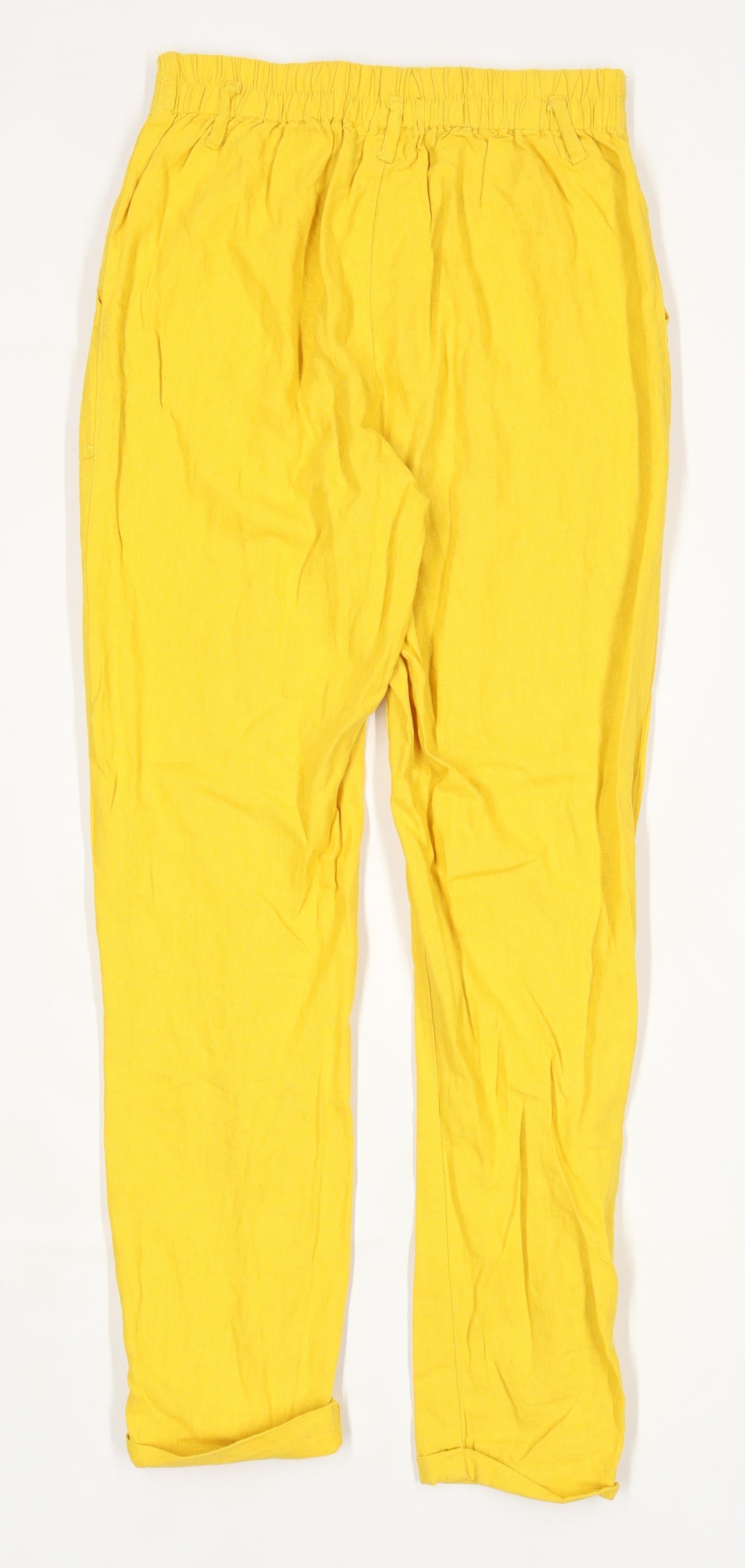 Womens Primark Yellow Linen Blend Trousers Size 4L27  Preworn Ltd