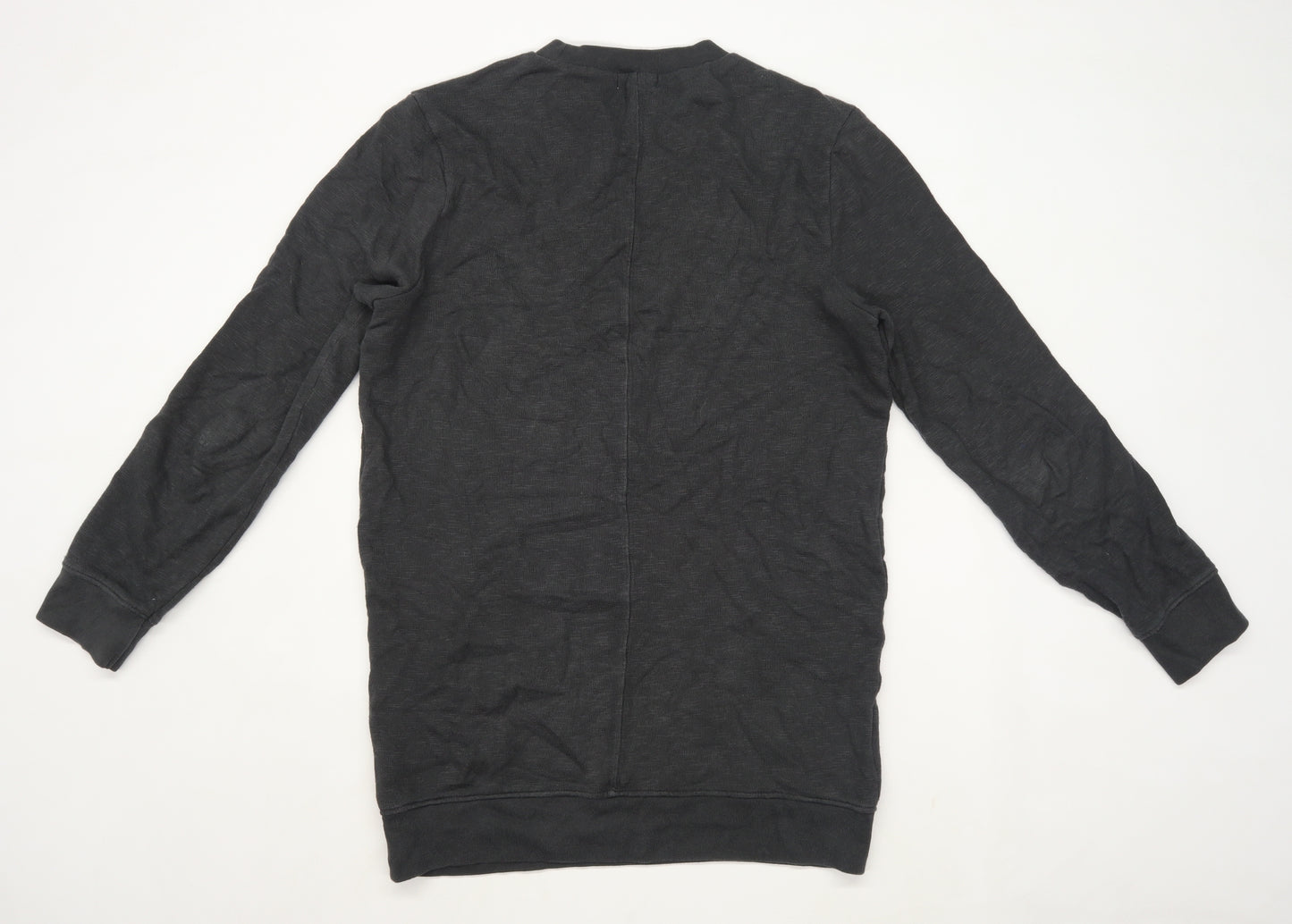Topman Mens Size S Cotton Blend Grey Longline Sweatshirt