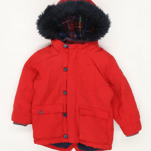 Next Girls Red Coat Age 2-3 Years