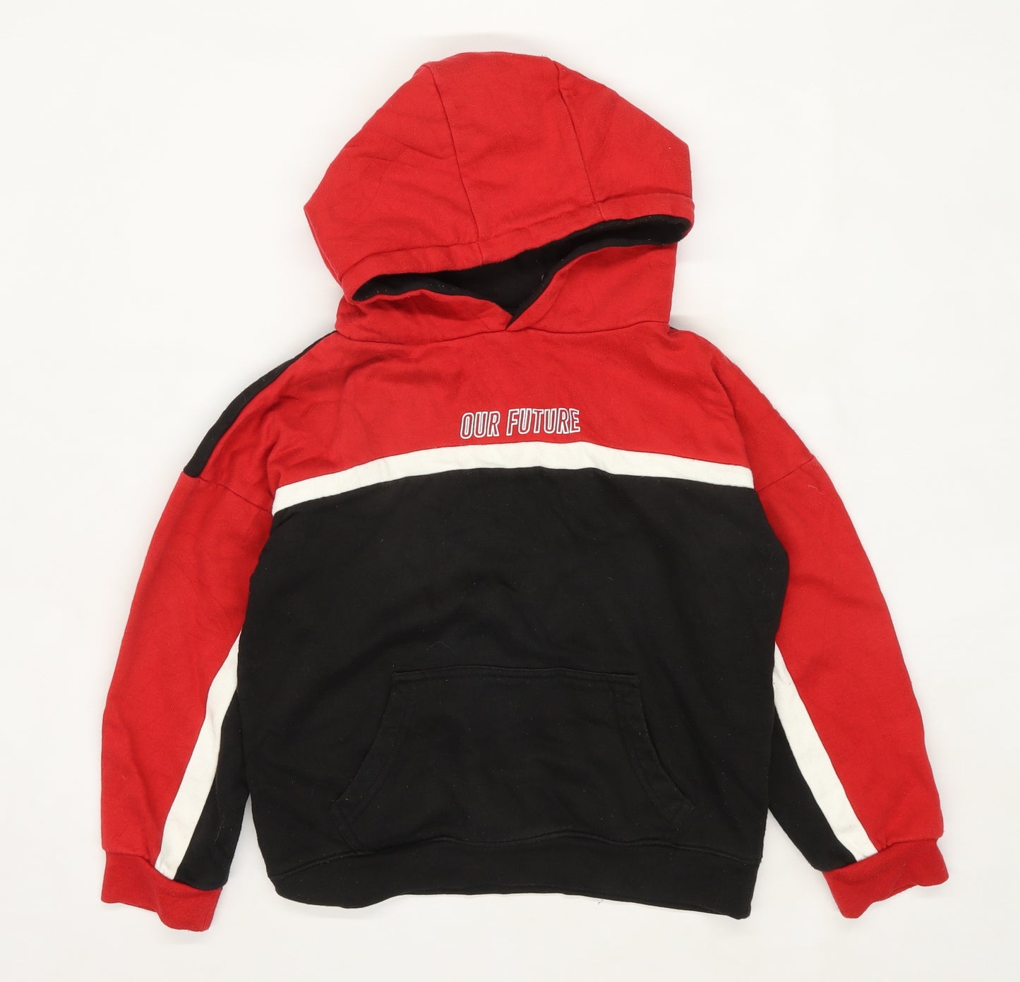 Primark Boys Red Our Future Slogn Hoodie Age 8-9 Years