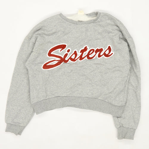 Zara Girls Graphic Grey Sisters Slogan Sweatshirt Age 11-12 Years
