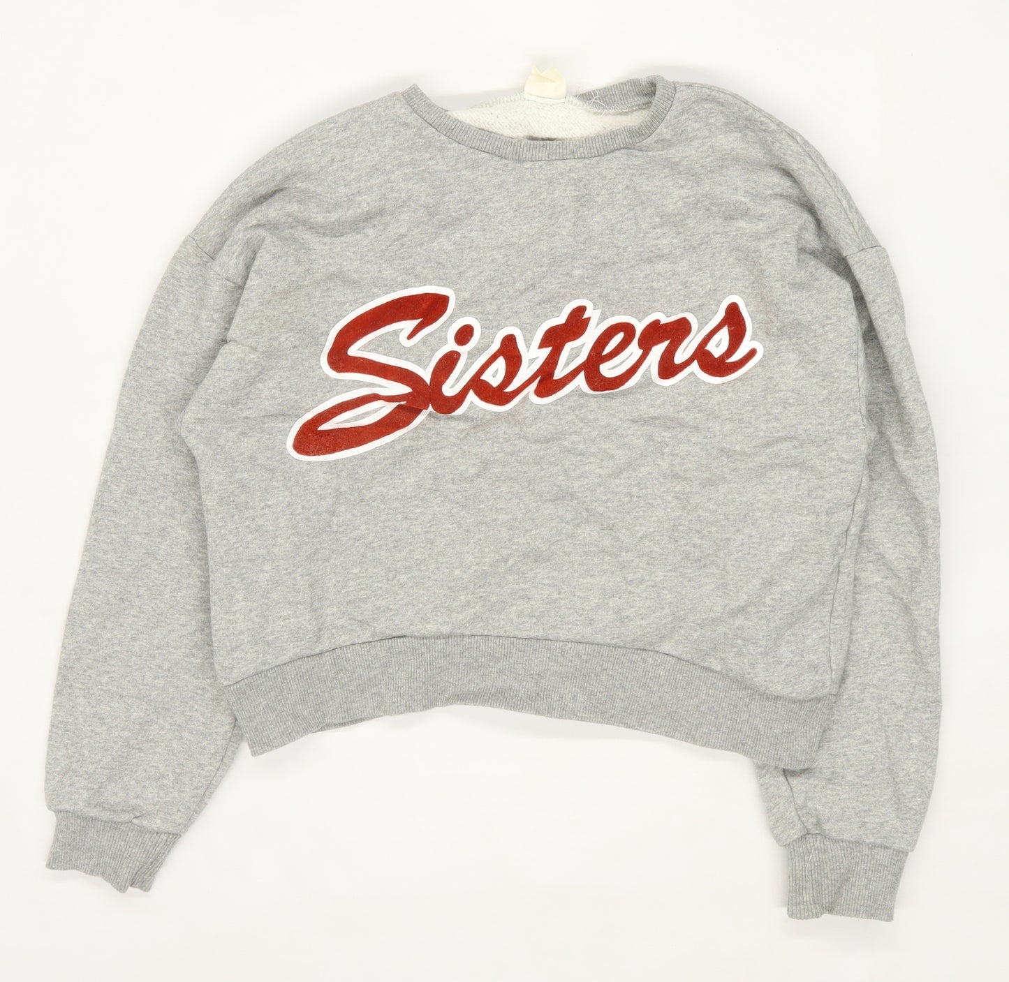 Zara Girls Graphic Grey Sisters Slogan Sweatshirt Age 11-12 Years