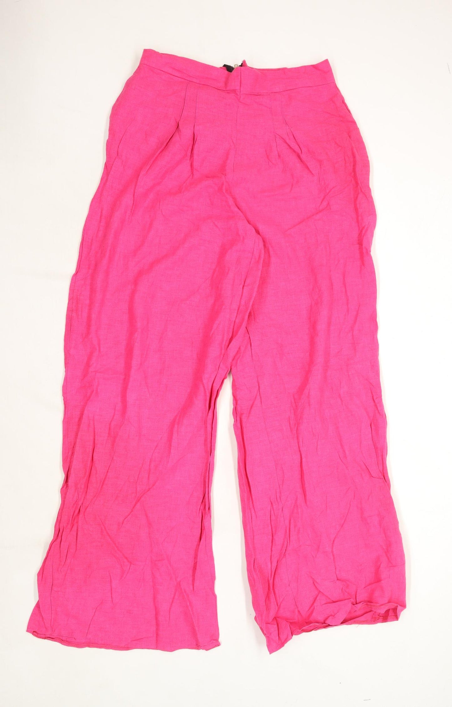 Womens Preworn Pink Linen Trousers Size W28/L30