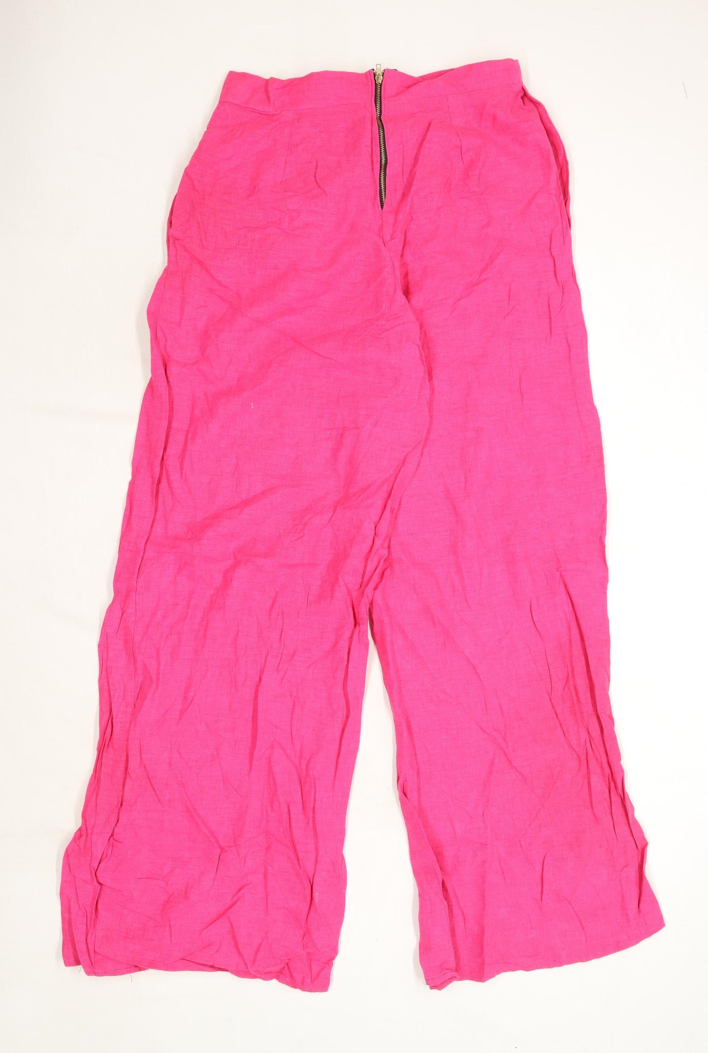 Womens Preworn Pink Linen Trousers Size W28/L30
