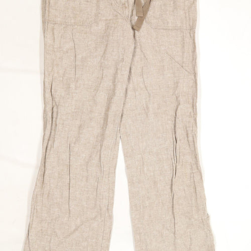 Womens TU Brown Linen Blend Trousers Size 12/L31