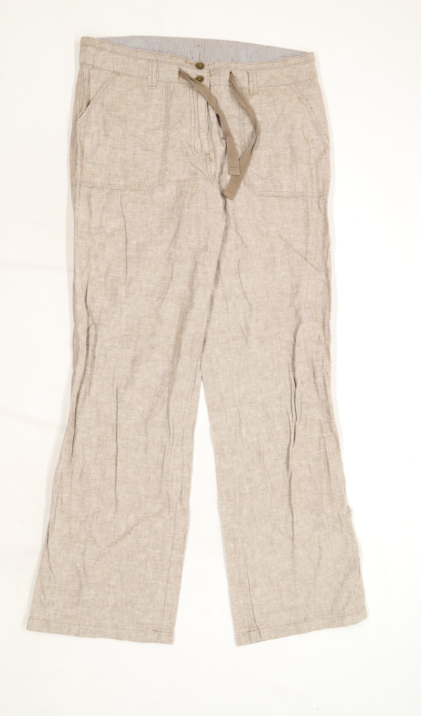 Womens TU Brown Linen Blend Trousers Size 12/L31