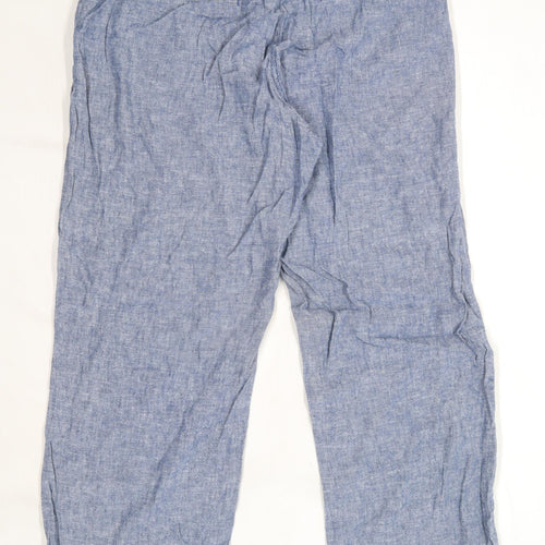 Womens TU Blue Linen Blend Trousers Size 16/L28