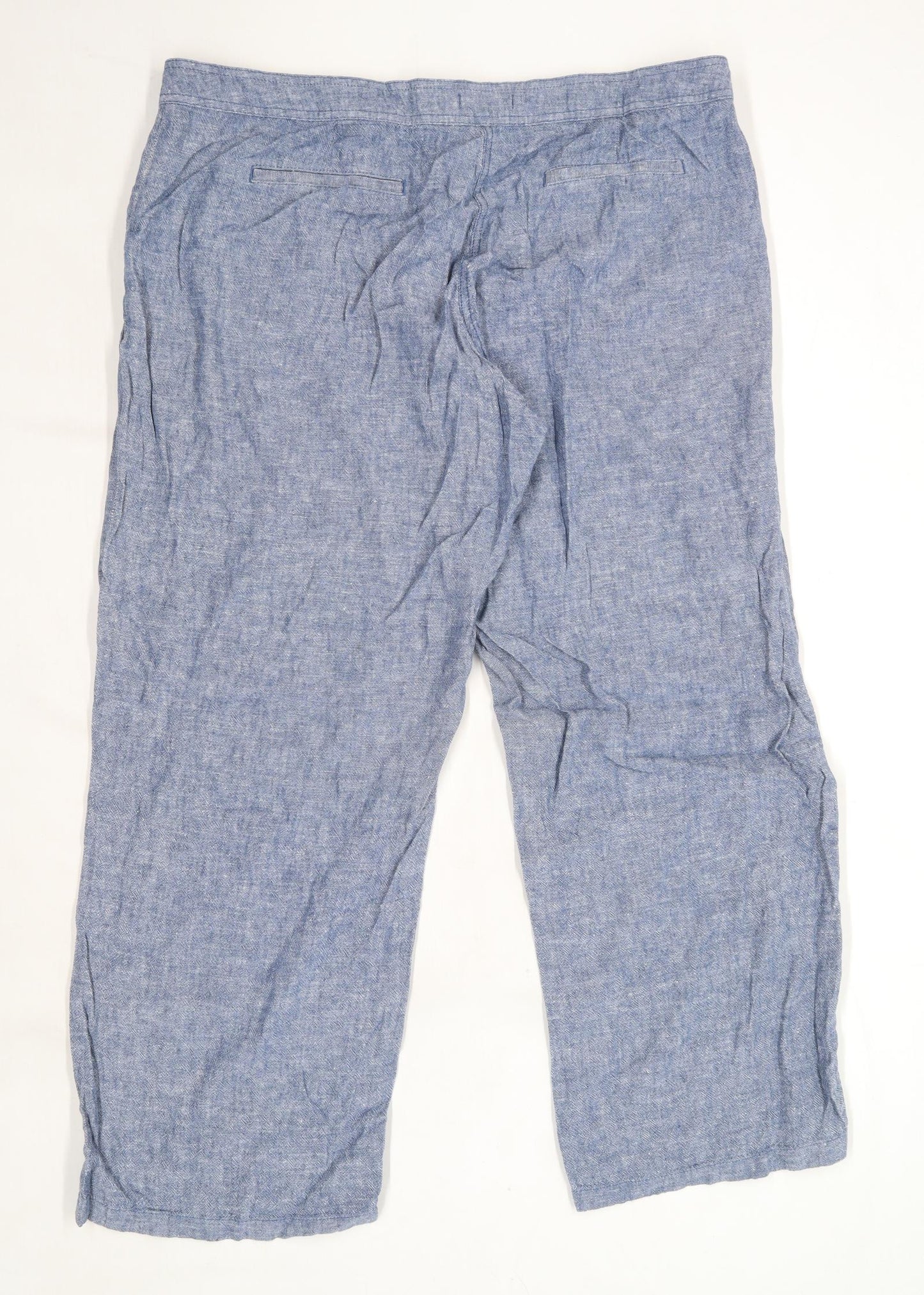 Womens TU Blue Linen Blend Trousers Size 16/L28