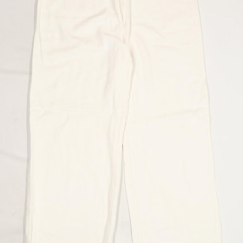 Womens The Stock Shop White Linen Blend Trousers Size 18/L27