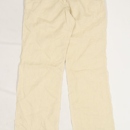 Womens Promod Beige Linen Blend Trousers Size 8/L31