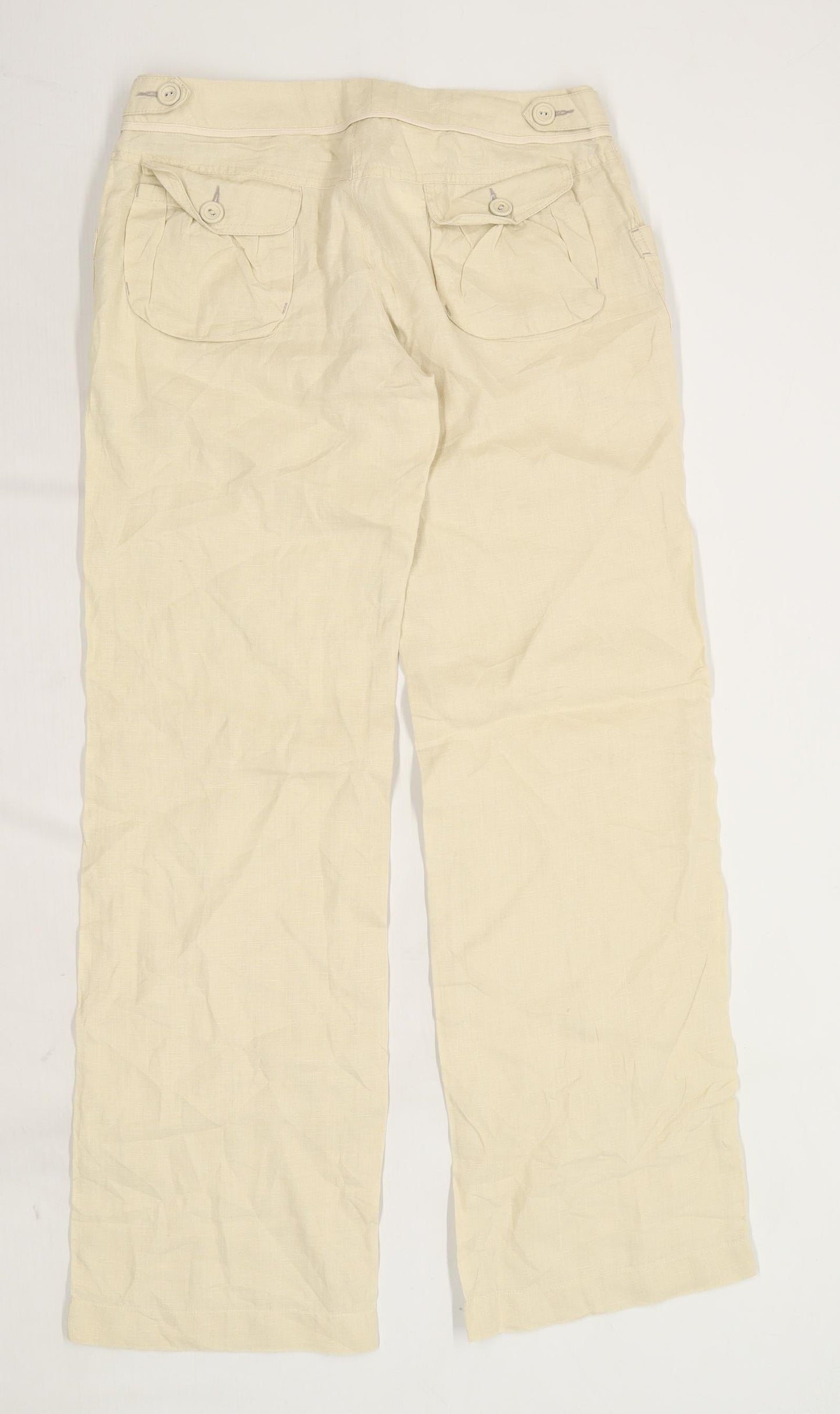 Womens Promod Beige Linen Blend Trousers Size 8/L31