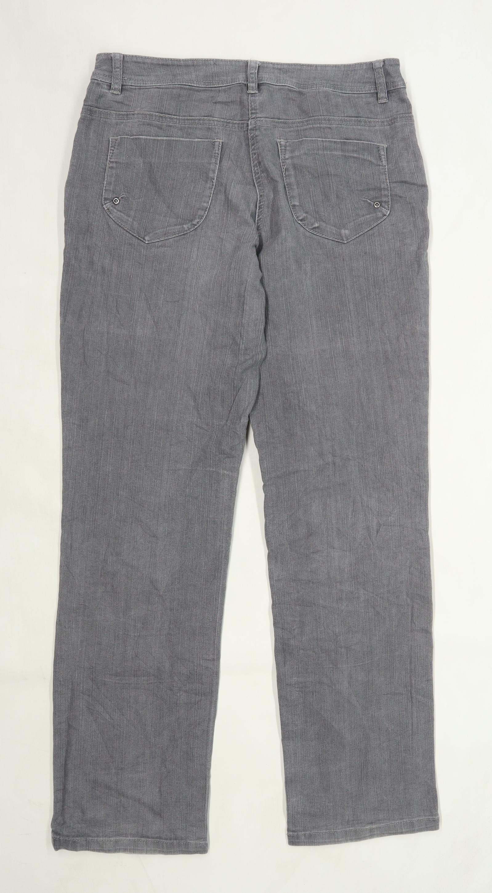 Michele Boyard Womens Grey Denim Straight Jeans Size 10 L34 in