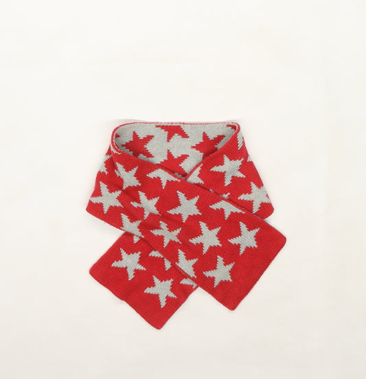 Preworn Boys Red Geometric Knit Scarf  Size Regular  - Stars