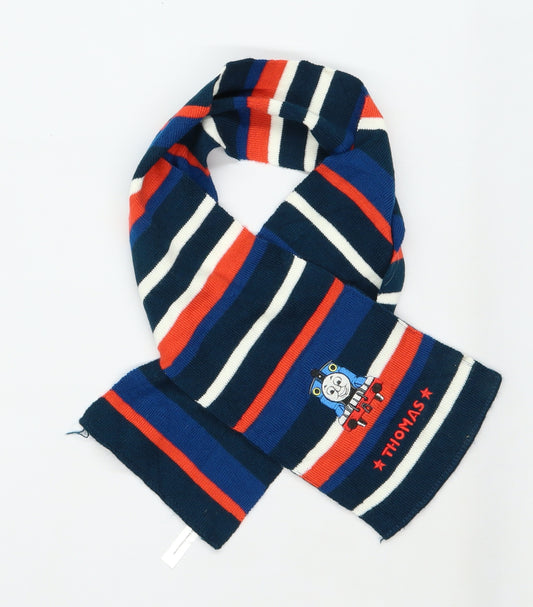 Thomas & Friends Boys Blue Striped Knit Rectangle Scarf Scarf Size Regular