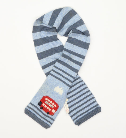 W.L.MONSOON Boys Blue Striped Knit Scarf  One Size