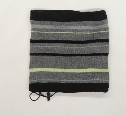 Preworn Boys Grey Striped Knit Cowl/Snood Scarf Size Regular