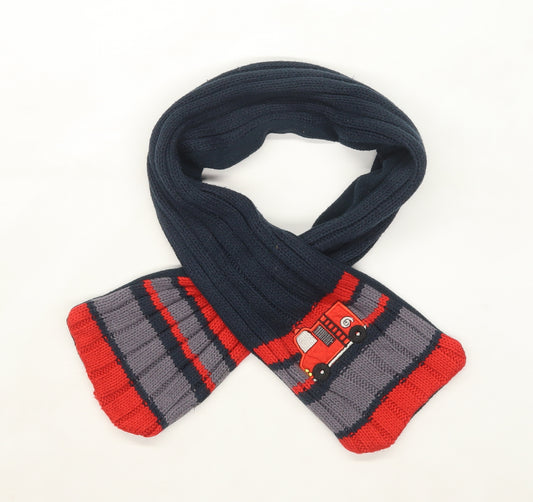 George Boys Blue Striped Knit Scarf  One Size