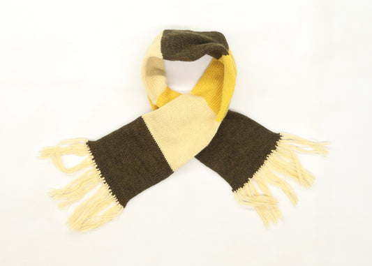 Preworn Boys Yellow Striped Knit Scarf  One Size