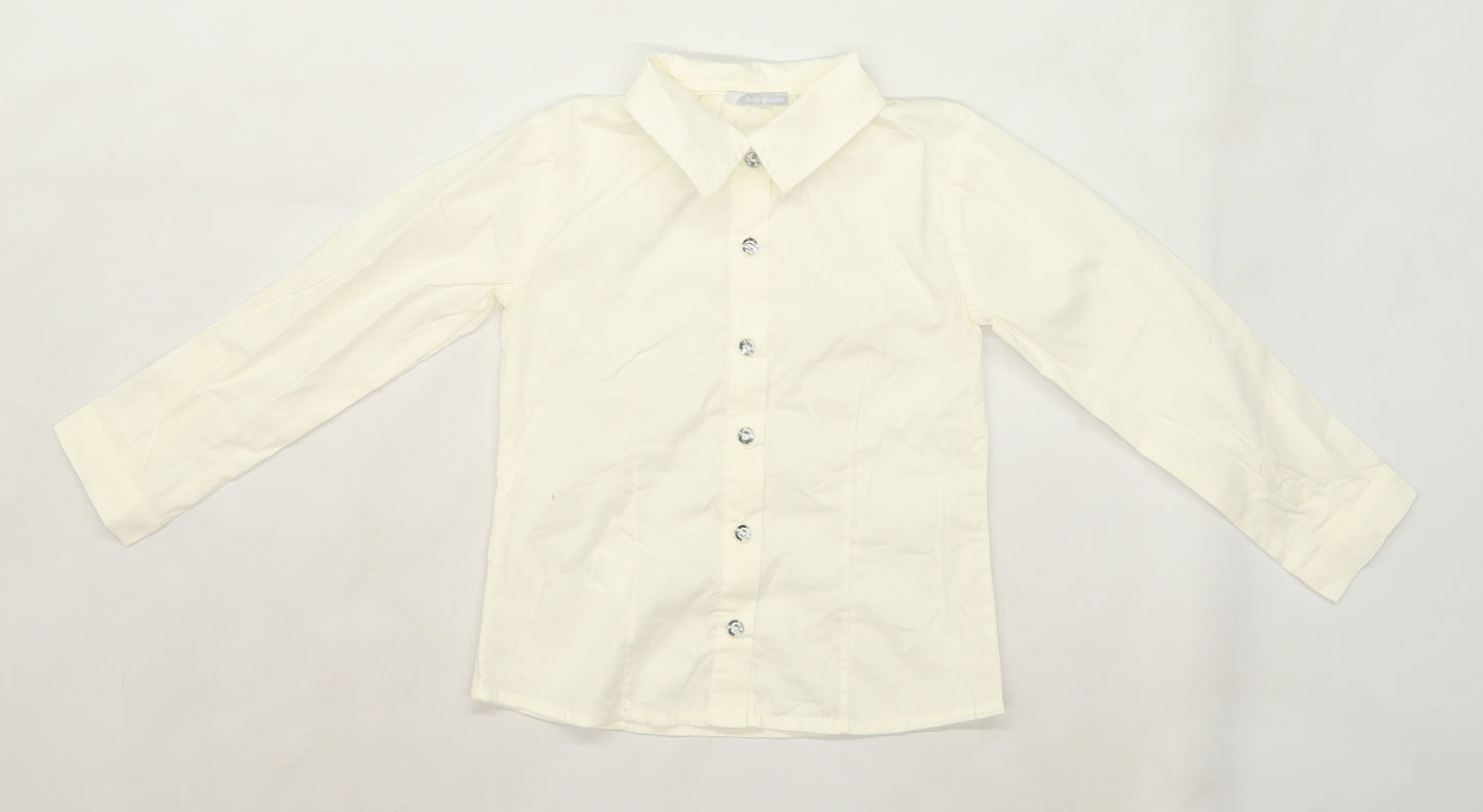 Tutto Piccolo Girls White   Basic Button-Up Size 5 Years