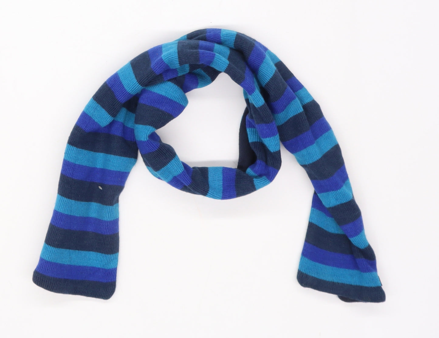 Rebel Boys Blue Striped Knit Scarf  One Size