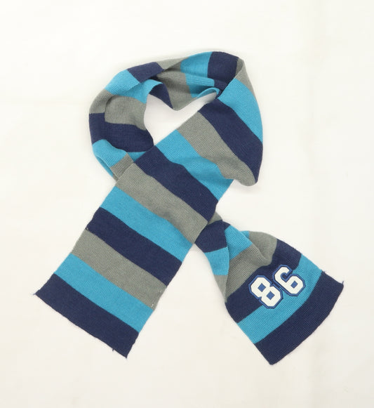 George Boys Blue Striped Knit Rectangle Scarf Scarf One Size  - 86