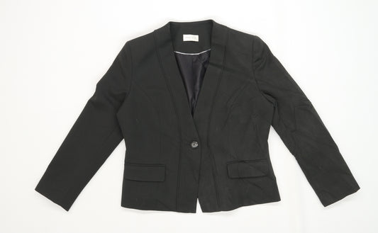 Minuet Womens Grey  Jersey Jacket Blazer Size 14