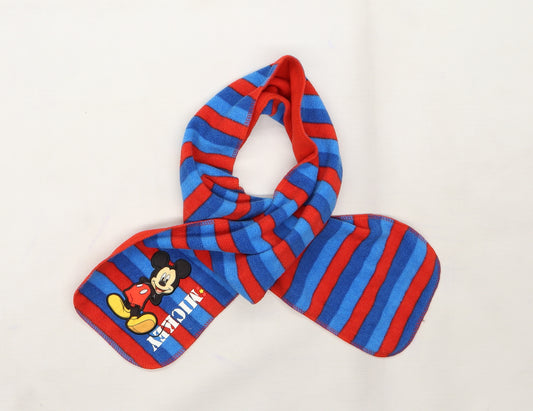 Mickey Mouse Boys Blue Striped Fleece Rectangle Scarf Scarf One Size