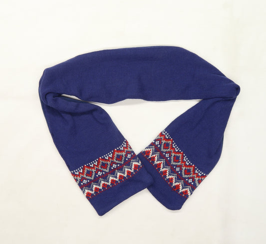 George Boys Blue Argyle/Diamond Knit Scarf  One Size  - 6-8 Years Old