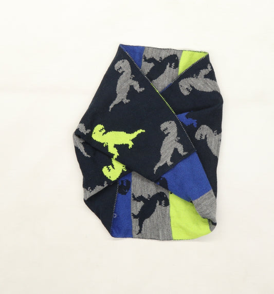 H&M Boys Blue  Knit Cowl/Snood Scarf One Size  - Dinosaurs