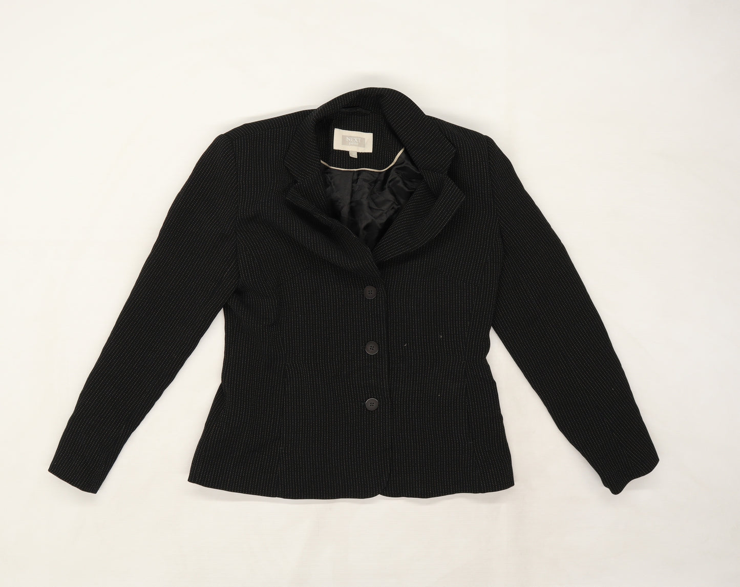 NEXT Womens Black Polka Dot Rayon Jacket Blazer Size 10