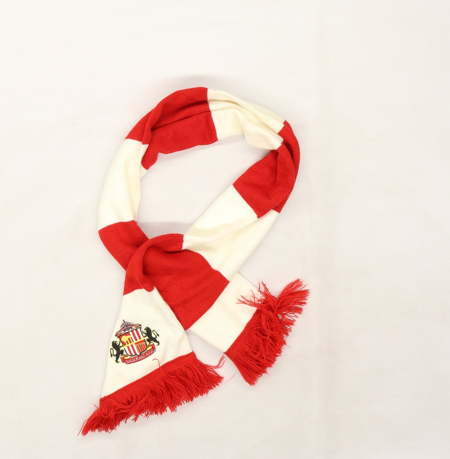 Sunderland AFC Mens Red Striped Knit Scarf  One Size  - Sunderland AFC