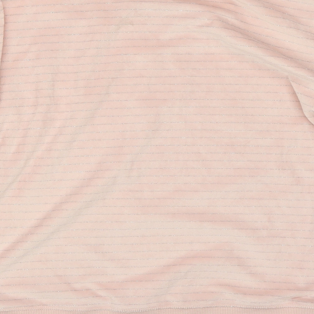 Matalan Womens Pink Striped Velvet Pullover Jumper Size S  - Lounge Wear