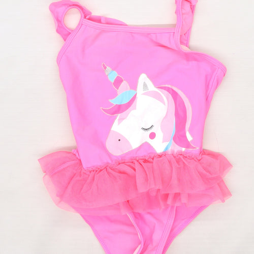 Primark Girls Pink   Unitard Outfit/Set Size 24 Months  - Unicorn Puff Skirt Swimming Costume