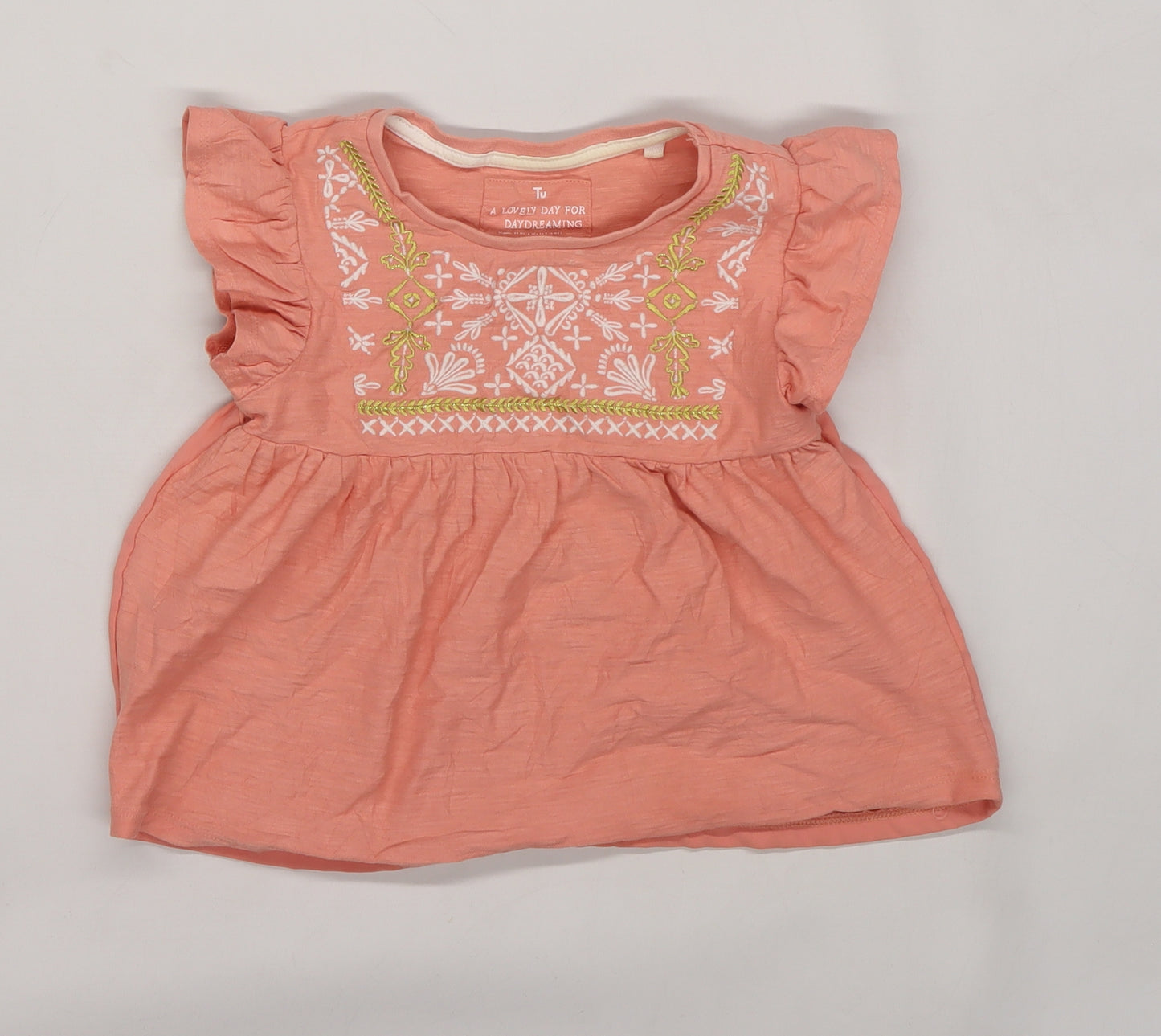 TU Girls Pink  Jersey Basic T-Shirt Size 3-4 Years