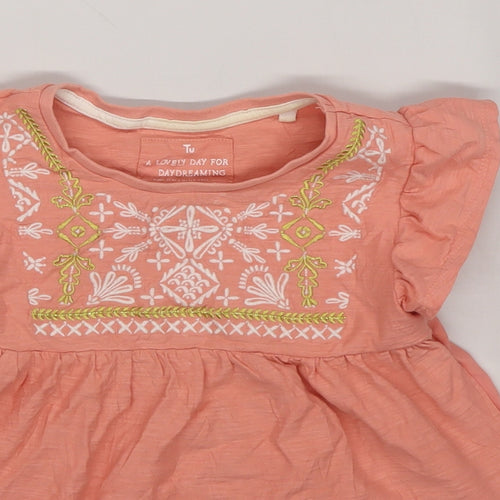 TU Girls Pink  Jersey Basic T-Shirt Size 3-4 Years