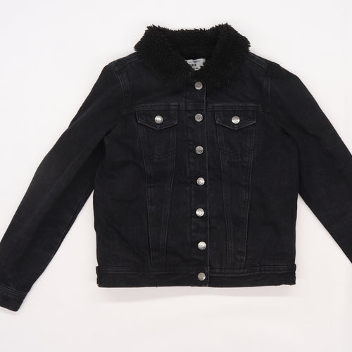 New Look Girls Black  Denim Jacket  Size 12-13 Years  - Fleece lined