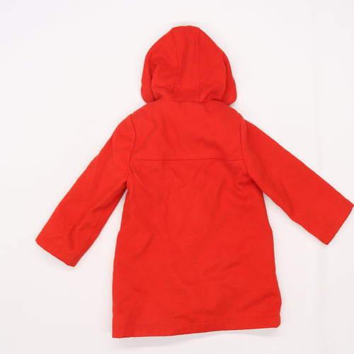 George Girls Red   Overcoat Coat Size 3-4 Years