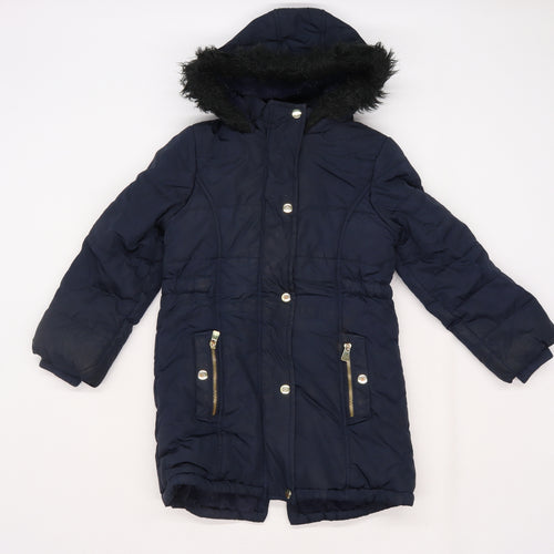 TU Girls Blue   Puffer Jacket Coat Size 7-8 Years