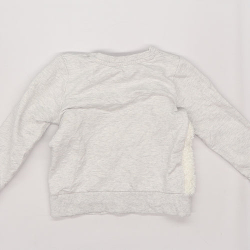 Mothercare Girls Grey   Pullover Sweatshirt Size 3 Years  - Cat