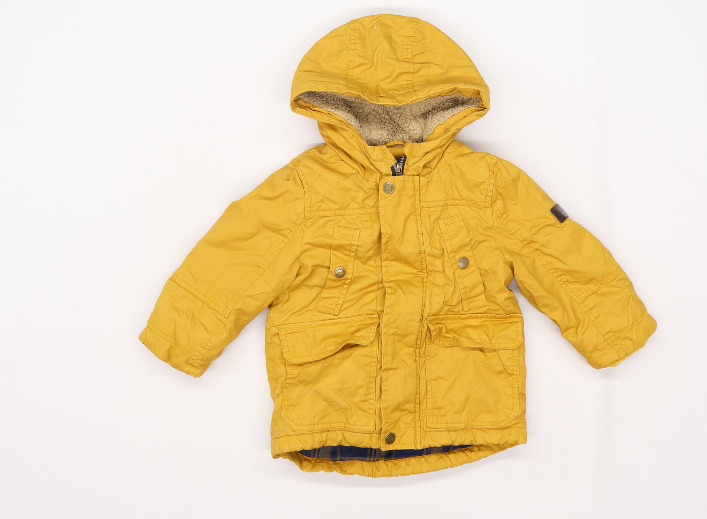 George Boys Yellow   Overcoat Coat Size 18-24 Months