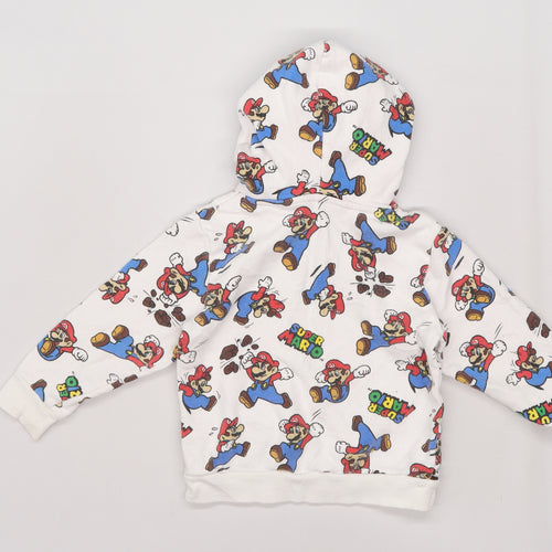 H&M Boys White   Pullover Hoodie Size 3-4 Years  - Super mario