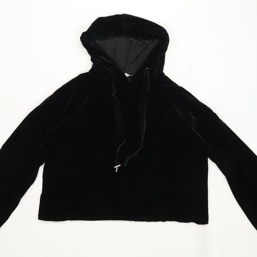 Zara Womens Black  Velvet  Hoodie Size S