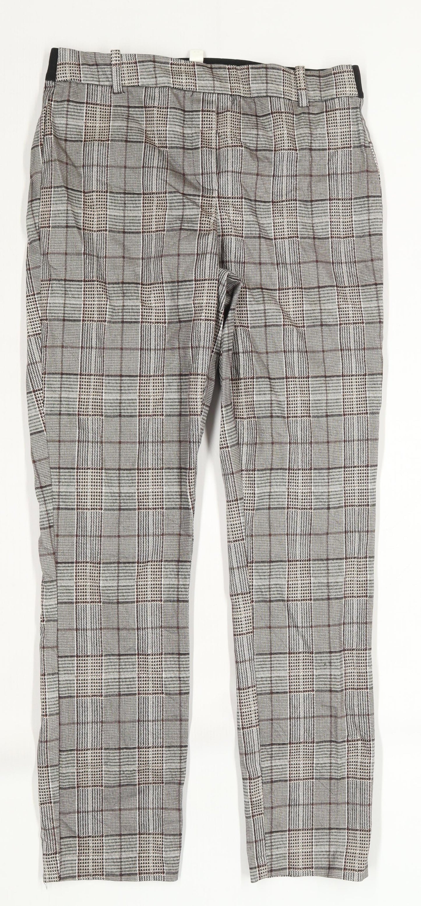 PreWorn Womens Grey Check  Jogger Trousers Size 10 L26 in - Elasticated waist